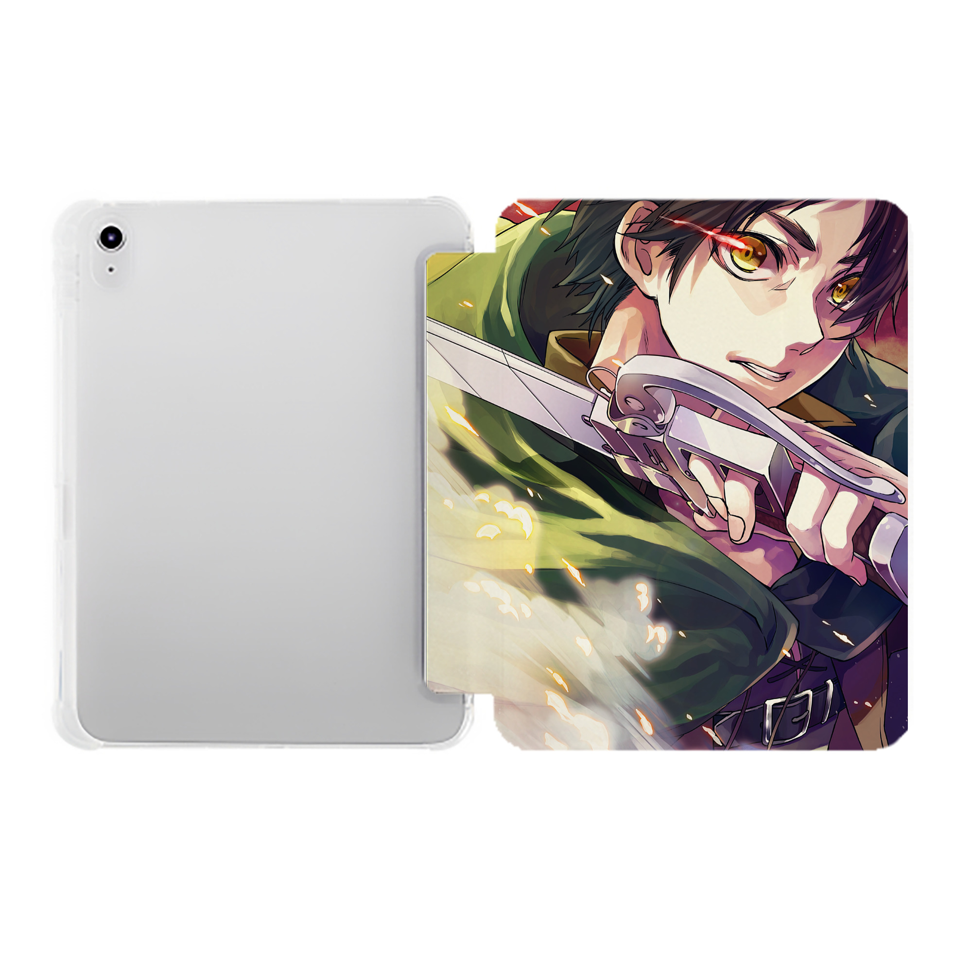 （画像用） 進撃の巨人 Attack on Titan IPad ケース ペン収納付き 三つ折りスタンド PUレザー×シリコン 対応機種9.5/10.5/10.9インチ